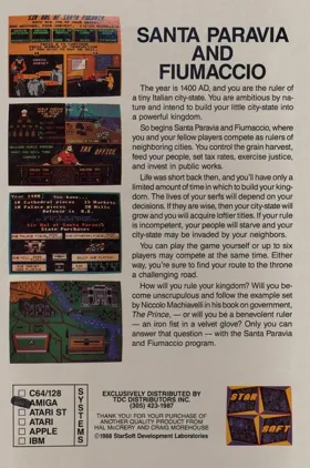 Santa Paravia and Fiumaccio box cover back